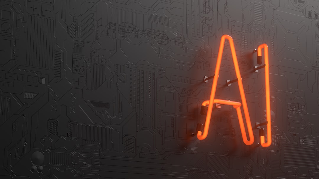 AI settlement compensation — a neon neon sign that is on the side of a wall