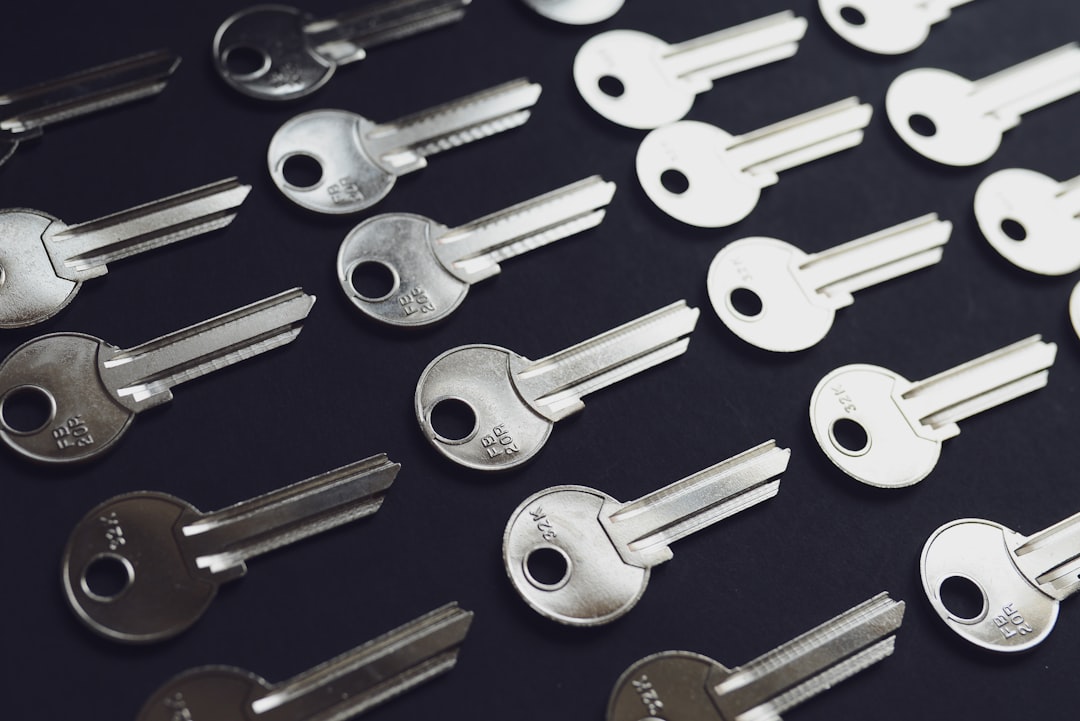 data control — a bunch of keys sitting on top of a table