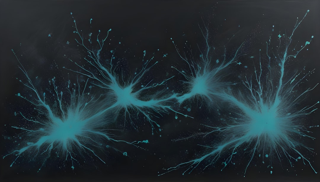 voice data ownership — Glowing blue energy bursts on a dark background.