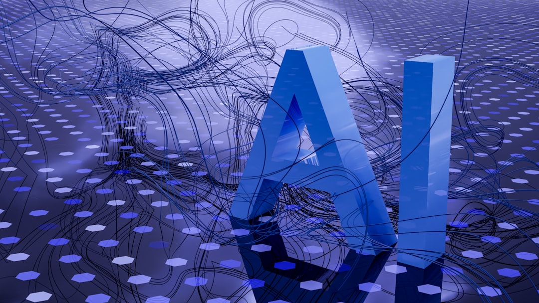 proof of ownership — 3D rendered ai text on dark digital background