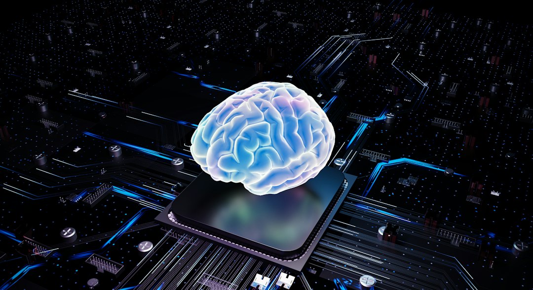 voice data ownership — A brain over cpu represents artificial intelligence